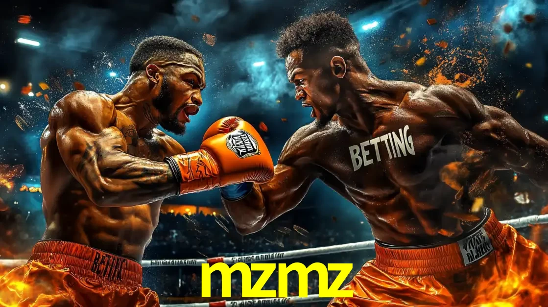 Dois boxeadores em uma luta intensa e explosiva, representando a adrenalina e as oportunidades de apostas em esportes de combate disponíveis na plataforma mzmz.